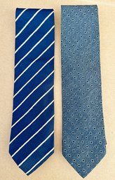 Pair Of Giorgio Armani Italian Mens Silk Ties - Original Cost $400