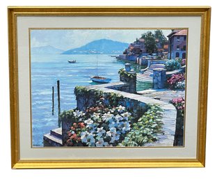 Howard Behrens Lithograph 'Il Lago Como' - Framed