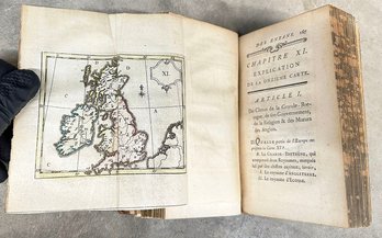 Rare 1774 Atlas Des Enfans (Atlas For Children) - Hand Colored Plates
