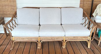 Vintage Rattan Three-Seat Sofa