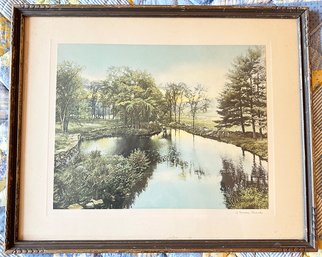 Wallace Nutting Hand Colored Photo 'A Barre Brook'