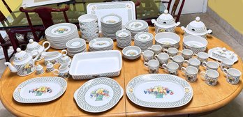 Over 140 Pieces Of Villeroy & Boch China Dinnerware - Basket Pattern - In Excellent Condition