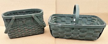 Pair Of Primitive Woven Splint Baskets