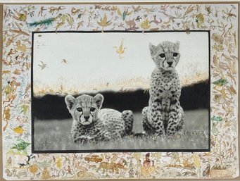 Peter Beard (1938-2020) Print On Paper 'Orphaned Cheetah Cubs, Mweiga, Kenya'