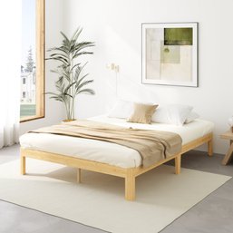 Queen Size Amylia 14'' Heavy Duty Bamboo Platform Bed Frame - No Box Spring Required - NEW