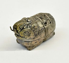 Vintage Cambodian Silver Elephant Shaped Betel Nut Box