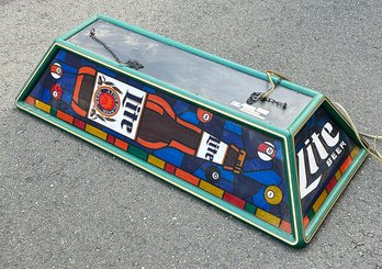 Vintage Lite Beer Stained Glass Style Billiard Table Light