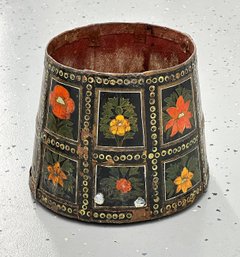 Antique Hand Painted Wood And Steel Rice/Grain Bin