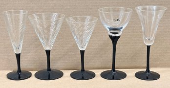 Champagne & Wine Glasses/Flutes (37) - With Black Stems