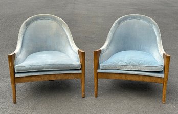Pair Of Mid-Century Modern Upholstered Club Chairs