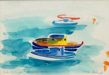Margaret Boberek (American B. 1949) Original Watercolor On Paper 'Porto S. Angelo Ischia'