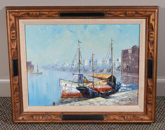 Original Mary Botto Oil On Canvas - Seascape / Ship