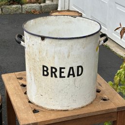 Rare Vintage Large Enameled Bread Pot