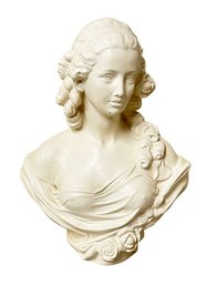 Vintage Plaster Bust Of A Young Woman