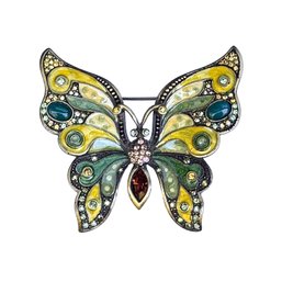 Jay Strongwater Swarovski Crystal & Enamel Large Butterfly Brooch