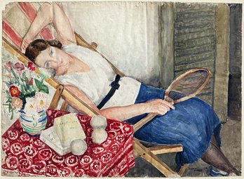 Large Original Watercolor On Paper By Carlo Vitale (Italy, 1902-1986)