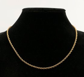 14KT Yellow Gold Rope Necklace - 20' Long
