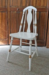 Vintage Windsor Brace Back Chair - In White