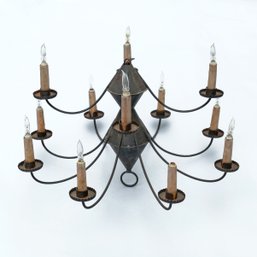 Early American Tole 10-Arm Chandelier - Electrified