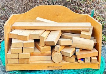 Vintage Childcraft Rolling Holder & Wood Blocks