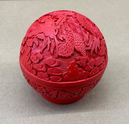Chinese Cinnabar Lacquer Covered Bowl