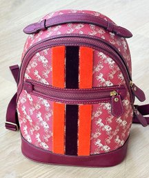 Coach Barrow Backpack With Horse And Carriage Print And Varsity Stripe - Never Used