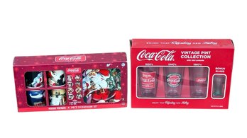 Pair Of Coca-Cola Plates/Cups & Pint Glass Sets - Unused/New In Boxes