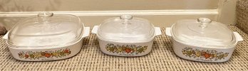 Vintage Corning Ware La Marjolaine Bakeware / Casseroles - 6 Pcs