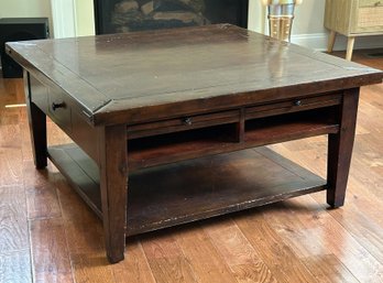 Large Lexington Artisica Rustic Wooden Square Coffee Table