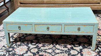 Chic Distressed Wooden Coffee Table