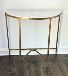 Restoration Hardware Josephine Marble Demilune Console Table With Cast Brass Legs (MSRP $3860)