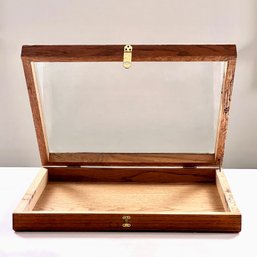 Vintage Wood And Glass Table Top Display Case