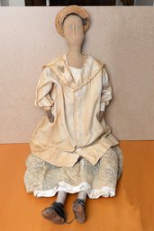 Primitive Folk Art Cloth Doll - From A Vermont Antique Store