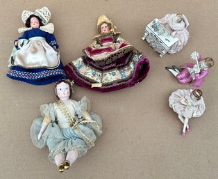Collection Of Vintage French Dolls And Irish Dresden Figurines