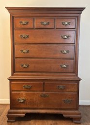 Vintage Tall Chest On Chest Cherry Dresser