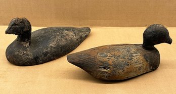 Pair Of Antique Wooden Duck Decoys
