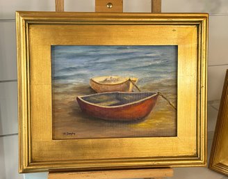 Original Oil On Canvas - Boat Scene