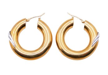 Pair Of 18K Gold Hoop Earrings