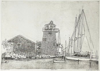 Martin Silverman (b. 1950) Lithograph 'Essex Harbor (1975)' - Nautical