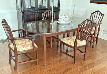 Ethan Allen Georgian Court Mahogany Dining Table And 4 Shield Back Chairs