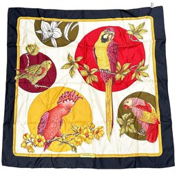 Vintage Salvatore Ferragamo Italian Silk Parrot Scarf