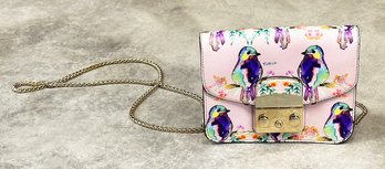 Furla Metropolis Mini Floral Bird Print Leather Crossbody Bag - $375