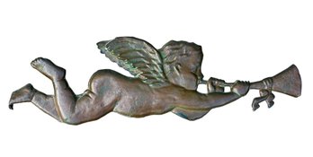 C. 1880s Gabriel With Horn Weathervane Top Attributed To L.W. Cushing And Sons (Waltham, MA)