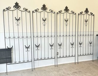 Set Of 4 Wrought Iron Garden Trellis / Wall Art - 84' Tall