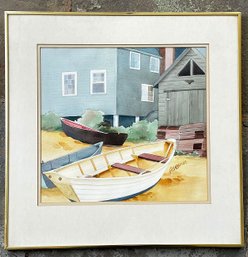 Geri Geremia (NY) Original Watercolor On Paper - Beach Scene