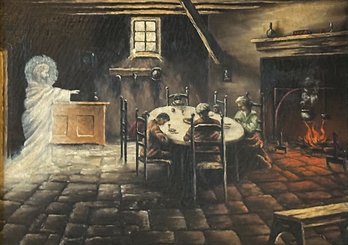 Antique Original Oil On Canvas Painting