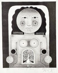 Vintage Shigeru Narikawa (Japan, B. 1946) Etching 'Hawaiian Girl'- Signed