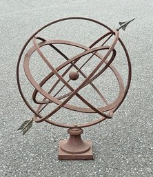 Large Vintage Wrought Iron And Copper Garden Armillary Sphere