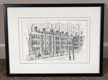 Vintage C. M. Goff Print Of Louisburg Square (Boston)