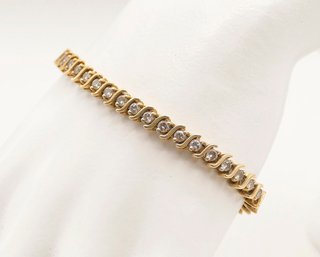Stunning 14K Gold And Diamond Bracelet